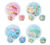 BSITSSS 4 PCS Éventail Rond Pliant, Eventail Pliable, Eventail de Poche Rond Pliable, Mini Éventails Ronds Pliants, Éventails Pop up Pliant à Main Portable, pour Festival, Mariage, Fête