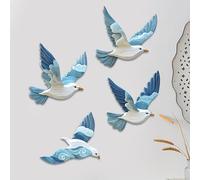 BSITSSS 4 Pièces Décoration Murale de Plage en, Decor Pigeon Voyageur, Décoration Pigeon Voyageur, Art Mural Sur Le Thème pour Salon, Chambre à Coucher, Salle de Bain, Couloir, Maison de Vacances