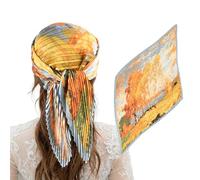 BSITSSS Bandana Plissé, 70 x70 cm Carré Doux Bandanas, Imprimé Bandana Cheveux Femme, Mode Foulard pour Femme Homme, Foulard pour La Tête, Le Cou, Les Bras