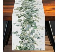 BSITSSS Chemin de Table Feuilles, Chemin de Table Lin ÉTé, 33 x 183 cm Décoration de Tables pour La Cuisine Table à Manger ÉTé Décoration Intérieure Vacances Fête