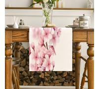 BSITSSS Fleur de Cerisier Chemin de Table, Nouveau Style Chemin de Table Lin, Décoration de Table 33x180cm, Rose Printanier Table Runner, Chemin Table Parfait pour Fête, Mariage, Saint-Valentin