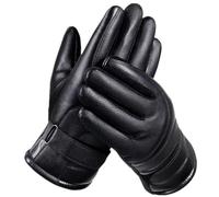 BSITSSS Gants en Cuir Homme Imperméables et Coupe-Vent, Gants en Cuir pour Hommes Doublés en Polaire et Epaissis, Gant Hiver Homme, GantsHiver Hommes par Temps Froid