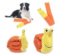 BSITSSS Jouet Chien avec Couineur, Forme D'escargot Jouet Interactif Chien, Orange Jaune Peluche Jouets Distributeur Croquettes Chiot pour Petite et Moyenne Taille l’Instinct de Fouille
