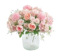 BSITSSS Lot de 2 Fleurs Artificielles, Brillant Fleur Artificielle, Bouquets de Fausse Fleur, Hortensia Fleurs Artificielles Deco, Bouquet de Fleurs Artificielle pour Mariage, ou Décoration de Table