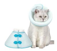 BSITSSS Réglable Collerette Chat, ColeretteChat Anti Lechage Après Chirurgie, Collerette Souple Chat en Tissu Souple et Léger, Anti-Morsure Protection ColeretteChatAntiLechage Bleu