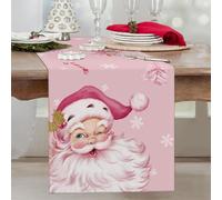 BSITSSS Rose Chemin de Table de Noël, Classique Chemin de Table Noël, 33 x 180 CM Chemin Table Weihnachtsbaum, Bonhomme de Neige Decoration Table, Arbre deNoël Table Runner pour Fête