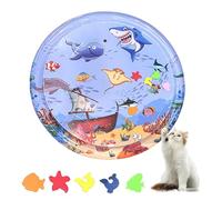BSITSSS Tapis Eau Chat Circular, Tapis JeuChat Gonflable, Tapis Eveil Eau Chat Épaissi, Tapisde Jeu Chats sur Le Thème de L'océan, Tapi de Jeu pour Chats pour L'été