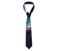 BSKGOHP Cravate en polyester avec imprimé galaxie de la Voie lactée Univers pour hommes, garçons d'honneur, cravate de mariage