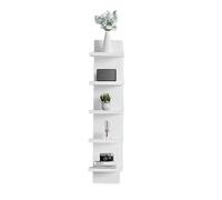 BSKJMMP Etagere Livre Murale à 5 Niveaux Flottantes Blanches Grande Tour Utilitaire Colonne Verticale DéCoration Rangement pour La Maison