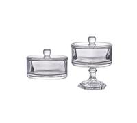 BSKJMMP Lot de 2 sucriers en verre transparent de 365 ml avec couvercle décoratif en cristal pour le stockage des aliments, la cuisine, le bureau