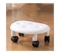 BSKJMMP Tabouret rond à roulettes avec roulettes basses et courtes pour le nettoyage - Tabouret de sol rotatif à 360° en cuir synthétique pour fitness, sport, H : roues pivotantes de 15 cm pour maison