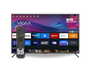 BSL-40T2SV VIDAA Smart TV 40 pouces WiFi RJ45 Résolution Full HD 1920 x 1080p USB DVBT2/S2 et Ci Compatible avec YouTube, Netflix, Disney +, Dazn, Prime, HDMI