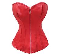 Bslingerie® Corset en similicuir pour femme, Rouge, XXXXXXL