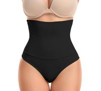 Bslingerie Culotte gainante taille haute pour femme - Taille haute - Coupe en dentelle - Grande taille, Noir , S
