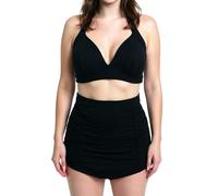 Bslingerie Femme Dos Nu Taille Haute Maillots de Bain Ensembles Deux pièces (S, Noir)