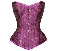 Bslingerie® Femme Gothic Lolita Violet Floral Overbust Corset Victorien Lingerie (S, Violet)