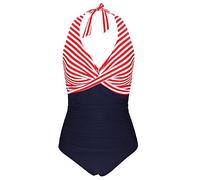 Bslingerie® Femme Natation Pousser Le Buste Maillots Une pièce Maillots de Bain de Loisir (L, Rouge & Rayures)