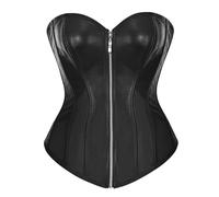 Bslingerie® Femmes Simili Cuir Bustier Corset Haut (4XL, Black)