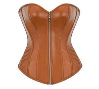 Bslingerie® Femmes Simili Cuir Bustier Corset Haut (M, couleur café)