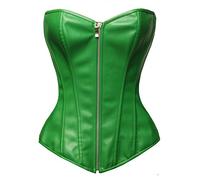 Bslingerie® Femmes Simili Cuir Bustier Corset Haut (M, Vert)