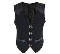 Bslingerie® Homme Steampunk Gilets sans Manche Vintage (Noir, XL)