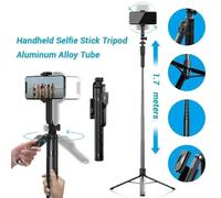 Bsliufang-Trépied Selfie Sans Fil,Support Pliable Pour Caméras D'Action,Smartphones,Balance Stable,Prise De Vue En Direct,1.7M,Nouveau.Vip Black.