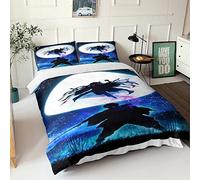 BSlocator Demon Slayer Linge De Lit 3D Parure De Lit Literie Taies d'oreiller Quilt Tueur de démons Housse De Couette pour Adultes Et Enfants,hypoallergénique en Microfibre Double（200x200cm）