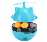 BSLSVGE Boule de Nourriture pour Chat, Jouet interactif, Distributeur de Nourriture à Fuite réglable, Jeu de Plateau tournant pour Chatons et Chats Adultes, matériau ABS 6,1 Pouces avec 2 (Bleue)