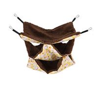 BSLSVGE Hamster Hamac Petit Animal De Compagnie Chaud Suspendu Trois Couches Sac De Couchage Cage pour Hamster Sugar Glider Matériau De Flanelle Douce comme Les Images Montrées (Yellow)