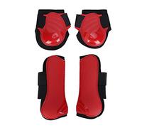 BSLSVGE Horse Support Boots Leg Protection Thicken Elastic Breathable Wrap Cushion Pad for Jumping Riding Training PU Neoprene Red 4Pcs (Un Ensemble de Taille Moyenne)
