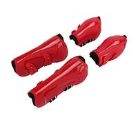 BSLSVGE Horse Tendon Boots Set 4Pcs Soft Breathable Anti Slip Adjustable PU Shell Tendon Guard Boots for Horses Protection Legs During Jumping Riding Training (1 Ensemble Rouge XL)