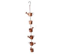 BSLSVGE Kettle Rain Chain | Elegant Metal Garden Drainage System | Decorative Water Feature for Roof Gutter/Yard/Patio | Handcrafted Iron Construction, 35.4 inch