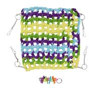 BSLSVGE Pet Weave Hammock Woolen Thread Hanging Bed Small Pet Cage Accessories for Flying Squirrel Chipmunk Parrot Hamster Green Yellow Blue Purple (25 * 25CM)