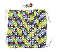 BSLSVGE Pet Weave Hammock Woolen Thread Hanging Bed Small Pet Cage Accessories for Flying Squirrel Chipmunk Parrot Hamster Green Yellow Blue Purple (35 * 35CM)