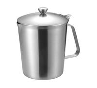 BSLSVGE Tasse à mesurer en acier inoxydable, pichet à mousse de lait avec couvercle à poignée, marquages clairs polyvalents pour Bar à café Latte Art 500ml