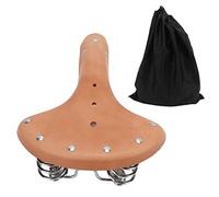 BSLSVGE Vintage Leather Cycling Seat Cover | Excellent Cowhide with Spring Suspension | Shock Absorbing Cycle Seat for Cruisers/Touring Bikes/Outdoor Cycling | Ergonomic Comfort Design