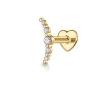 BSLVWG 1 PC en argent sterling boucles d'oreilles de cartilage pour les femmes Flat Back Stud boucles d'oreilles hélice boucle d'oreille hypoallergène CZ Star Moon Tragus Conch Piercing bijoux (05)