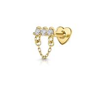 BSLVWG 1 PC en argent sterling boucles d'oreilles de cartilage pour les femmes Flat Back Stud boucles d'oreilles hélice boucle d'oreille hypoallergène CZ Star Moon Tragus Conch Piercing bijoux (08)