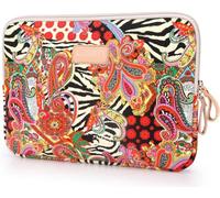 BSLVWG 10-15 Pouces Forest Series Motif Toile Imperméable pour Ordinateur Portable 13,3 Pouces Compatible avec MacBook Air Manchon pour MacBook Pro 13 (10 Pouces, Fleurs Rouges)