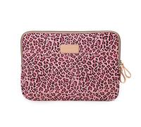 BSLVWG 10-15 Pouces Forest Series Motif Toile Imperméable pour Ordinateur Portable 13,3 Pouces Compatible avec MacBook Air Manchon pour MacBook Pro 13 (13 Pouces, Léopard Rouge)