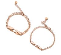 BSLVWG 2PCS Couple correspondant Bracelets personnalisables Infinity Bracelet personnalisés Bracelets de couple gravés Bracelet BFF cadeaux pour petit ami mari compagne d'âme petite amie (Or Rose)
