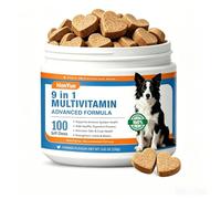 BSLVWG 9-en-1 Chien Multivitamines Chewable,100 Compte Chien Vitamines et Suppléments Hip & Joint,Pet Immune Support,Peau & Coat,Entestine & Santé du Cœur- Suplément Multivitamine Pet Senior & Puppy
