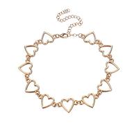 BSLVWG bohème turquoise Choke collier vintage turquoise collier cuir brun épais collier collarbone collier Gypsy collier femmes et filles tribal collier (Or)