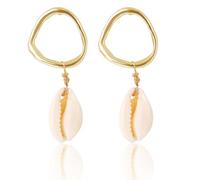 BSLVWG Boucles d'oreilles Bohème Métal Léger Géométrique Boucles d'oreilles Coquillage Océan Fait à la main Plage d'été Boucles d'oreilles pendantes pour Femmes Filles (B)