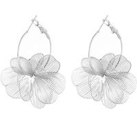 BSLVWG Boucles d'oreilles pendantes en forme de fleur pour femme - Boucles d'oreilles créoles tendance - Boucles d'oreilles pendantes florales dorées - Design floral unique, taille unique, Métal, Pas