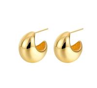BSLVWG Boucles d'oreilles pour les femmes,14K plaqué or boucles d'oreilles géométriques lune clous d'oreilles en argent hypoallergénique Piercing d'oreille pour les femmes et les filles (Or)