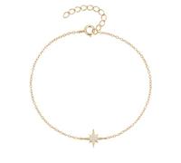 BSLVWG Bracelet en argent pour les femmes, 925 Sterling Silver Star Bracelet Strass Brillant réglable pendentif pour les femmes bracelet pour les femmes cadeau d'anniversaire (Or)