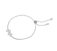 BSLVWG Bracelet pour les femmes, Silver tennis bracelet Butterfly Crystal Slider bracelet pour les femmes bracelet Sparkle Diamond Zirconia Adjustable bracelet Lady bracelet cadeau pour Noël