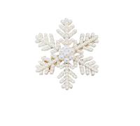 BSLVWG Broche de Noël Pins Noël strass perle flocon de neige broche Vintage broches Pin costume de Noël bijoux dames cadeau (perle)