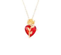 BSLVWG Collier de coeur pour les femmes,noir/or/argent plaqué romantique rose coeur pendentif collier bijoux pour les femmes anniversaire Saint-Valentin cadeau pour les dames (Or)